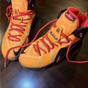 Nike Kids Orange and Black Sneakers